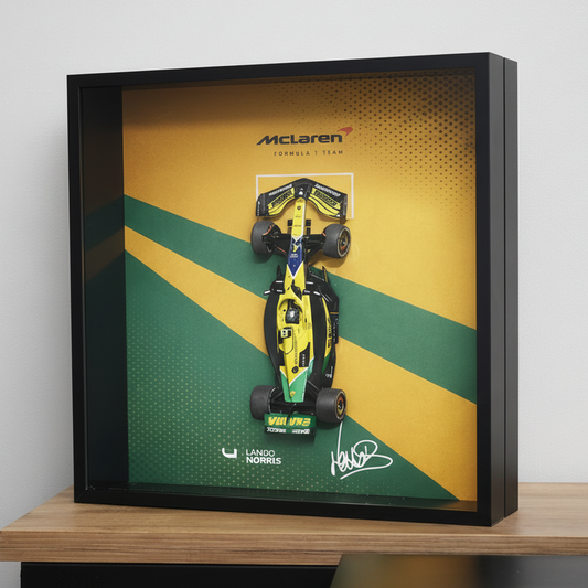Lando Norris F1 - McLaren - 3D Framed Artwork (XL) – 1:18 Car Model - Deep Frame - 50x50x12 cm