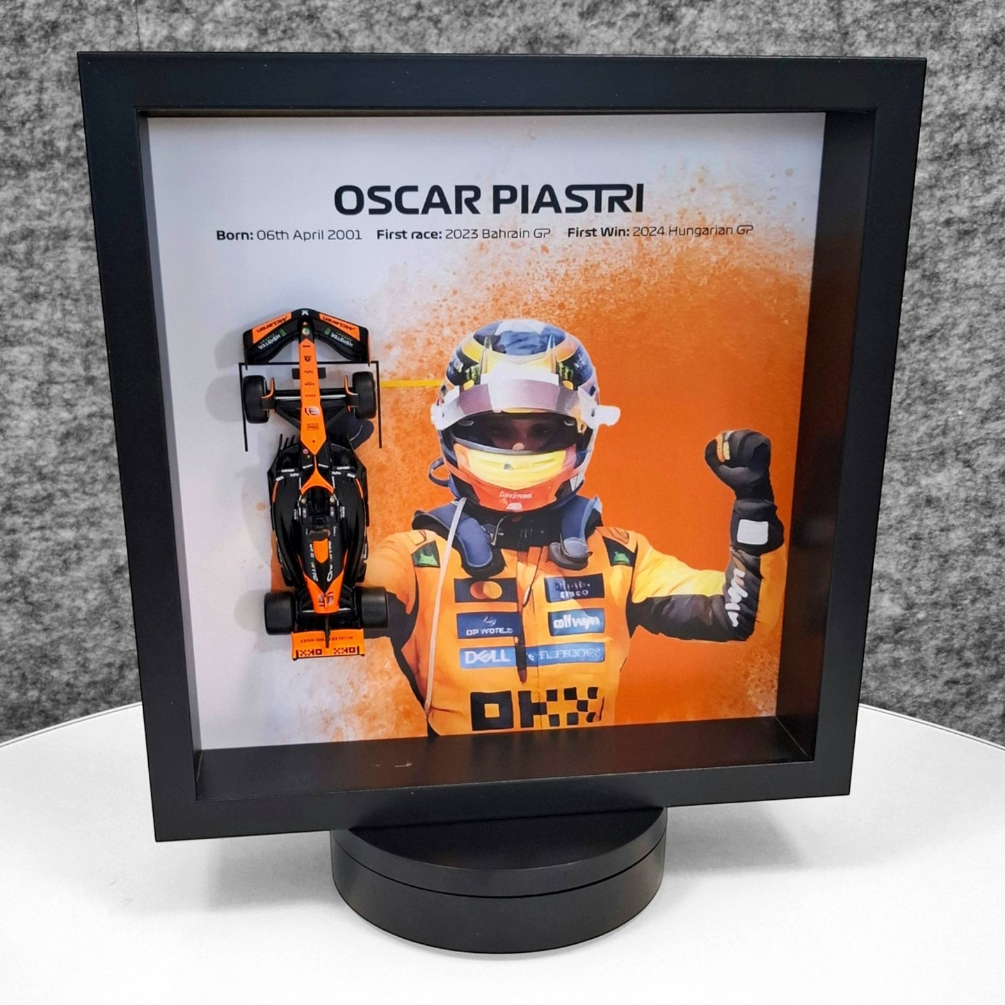 Oscar Piastri F1 Framed 3D Art: Formula One McLaren Car Model