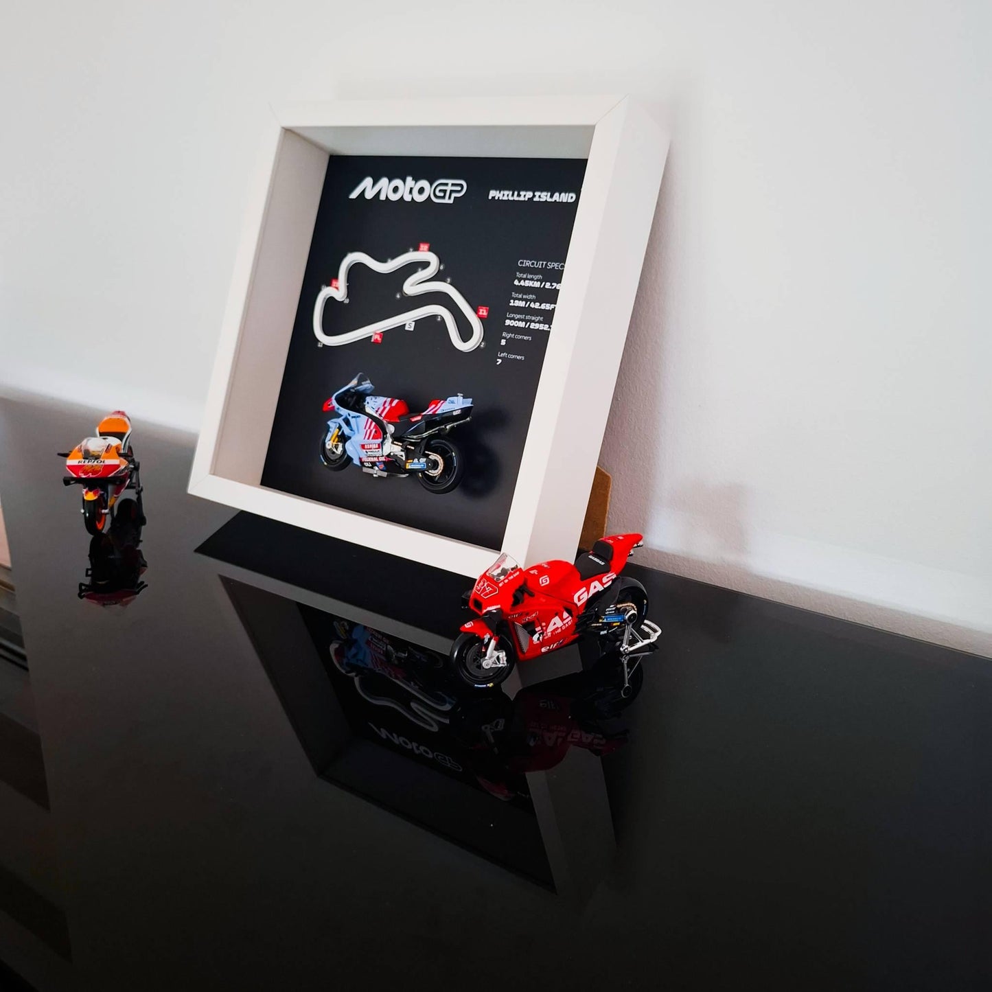 Phillip Island Moto Circuit 3D Framed Wall Art: Australia Racing Gift