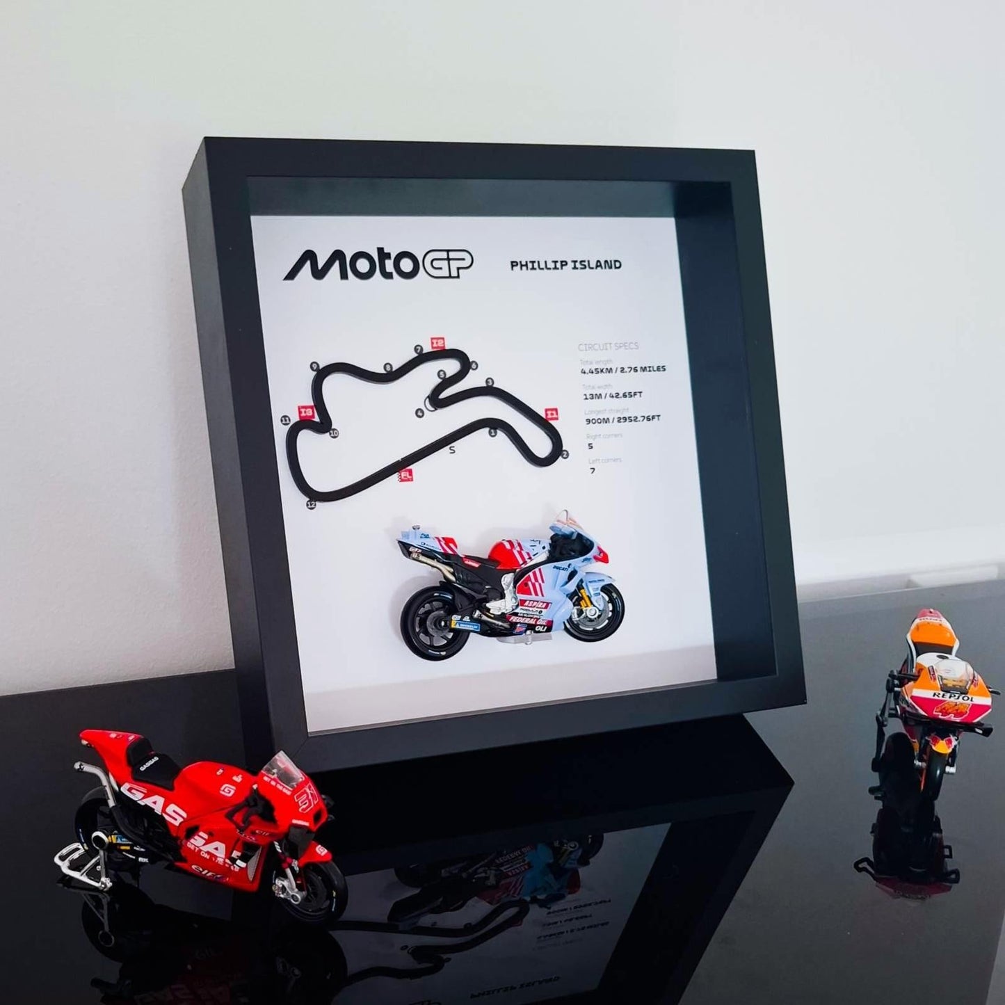 Phillip Island Moto Circuit 3D Framed Art: Australia Racing Gift