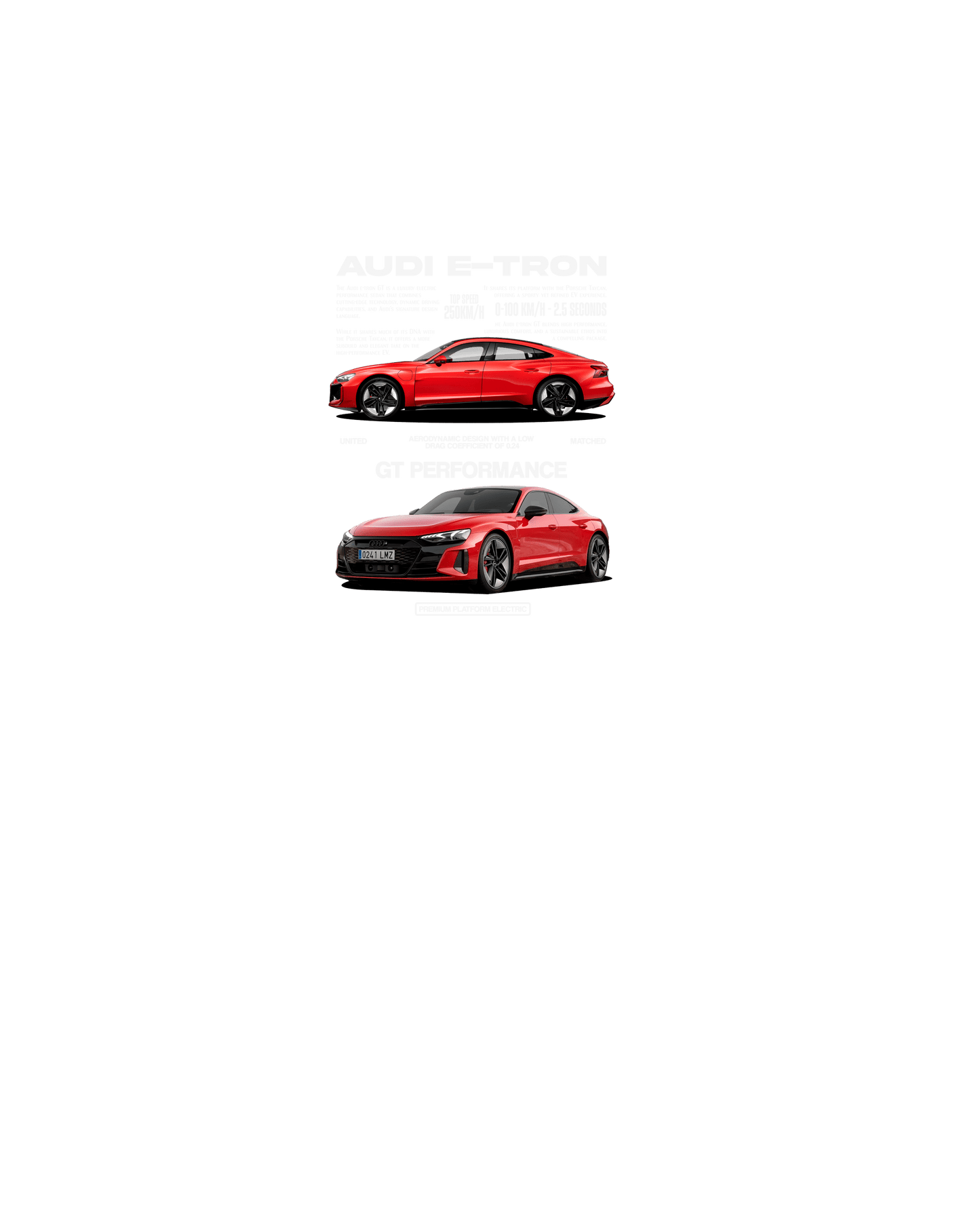 Audi E-Tron Gt 2 T-shirt (Various Colors and Sizes)