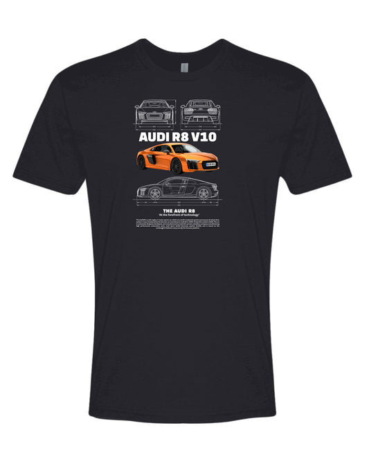 Audi R8 V10 T-shirt (Various Colors and Sizes)