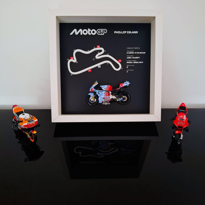 Phillip Island Moto Circuit 3D Framed Wall Art: Australia Racing Gift