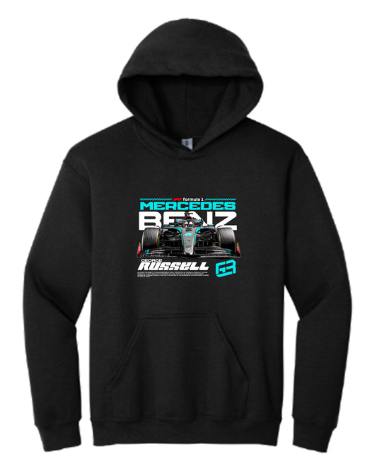 Benz_George_Russell_Bijelo_Png Hoodie (Various Colors and Sizes)