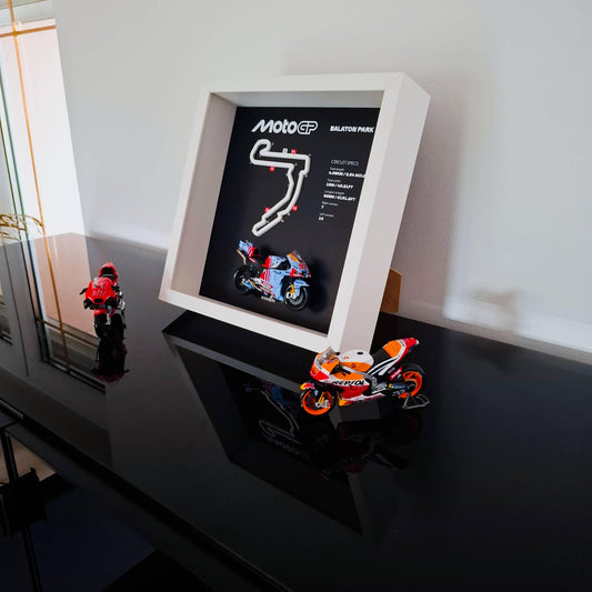 Balaton Park Moto Circuit 3D Framed Art: Hungary Racing Gift
