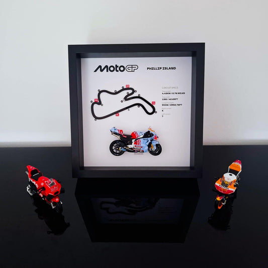 Phillip Island Moto Circuit 3D Framed Art: Australia Racing Gift