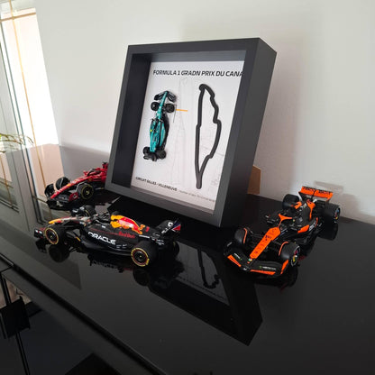 Canada F1 Framed Art: Canada Circuit, Plexiglass 3D Track With Formula One Car Model