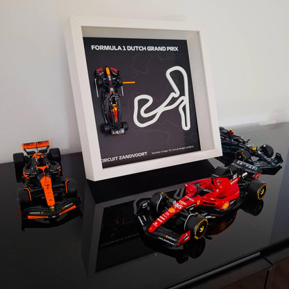 F1 Zandvoort - Dutch Circuit Framed Art: Plexiglass 3D Track with Formula One Car Model