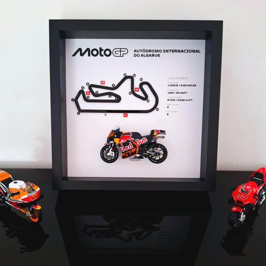 Algarve Moto Circuit 3D Framed Art: Portugal Racing Gift