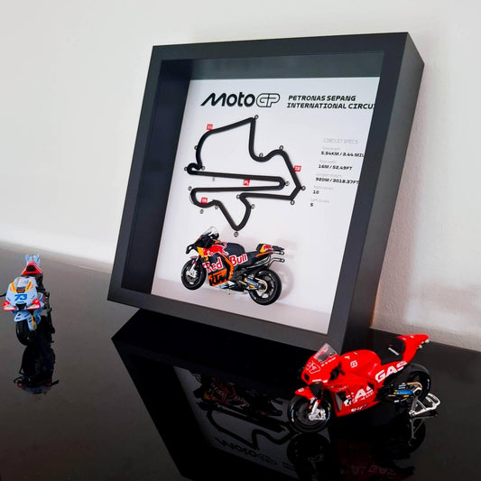 Sepang Circuit 3D Framed Moto Art: Malaysia Racing Gift