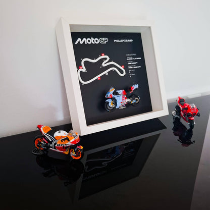Phillip Island Moto Circuit 3D Framed Wall Art: Australia Racing Gift