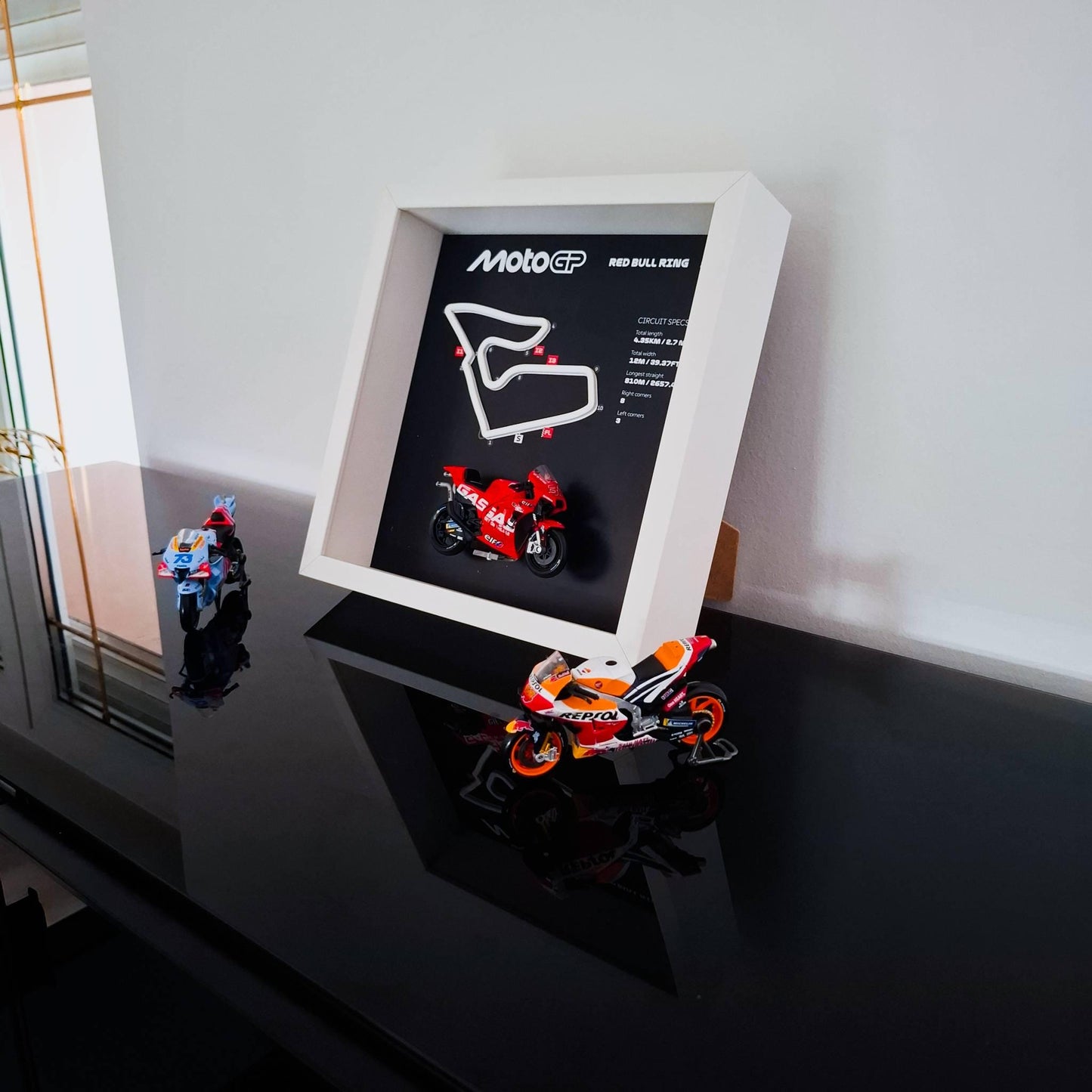 Red Bull Ring Moto Art: 3D Framed Track with Motorcycle Model