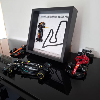 Red Bull Ring F1 Framed Art: Plexiglass 3D Track with Formula One Car Model