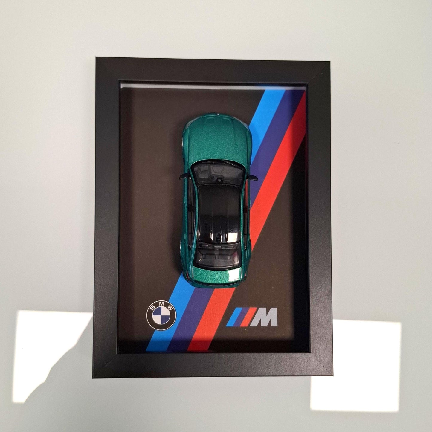BMW M3 G80 Car Model Mounted on a Display Frame - Wall Art Gift