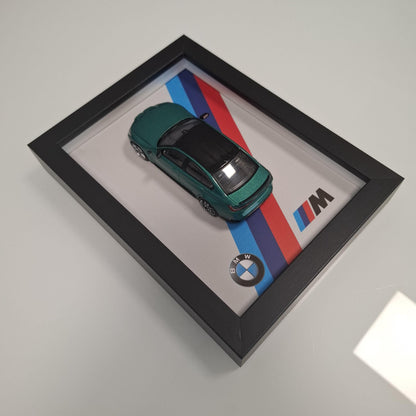 BMW M3 G80 Car Model Mounted on a Display Frame - Wall Art Gift