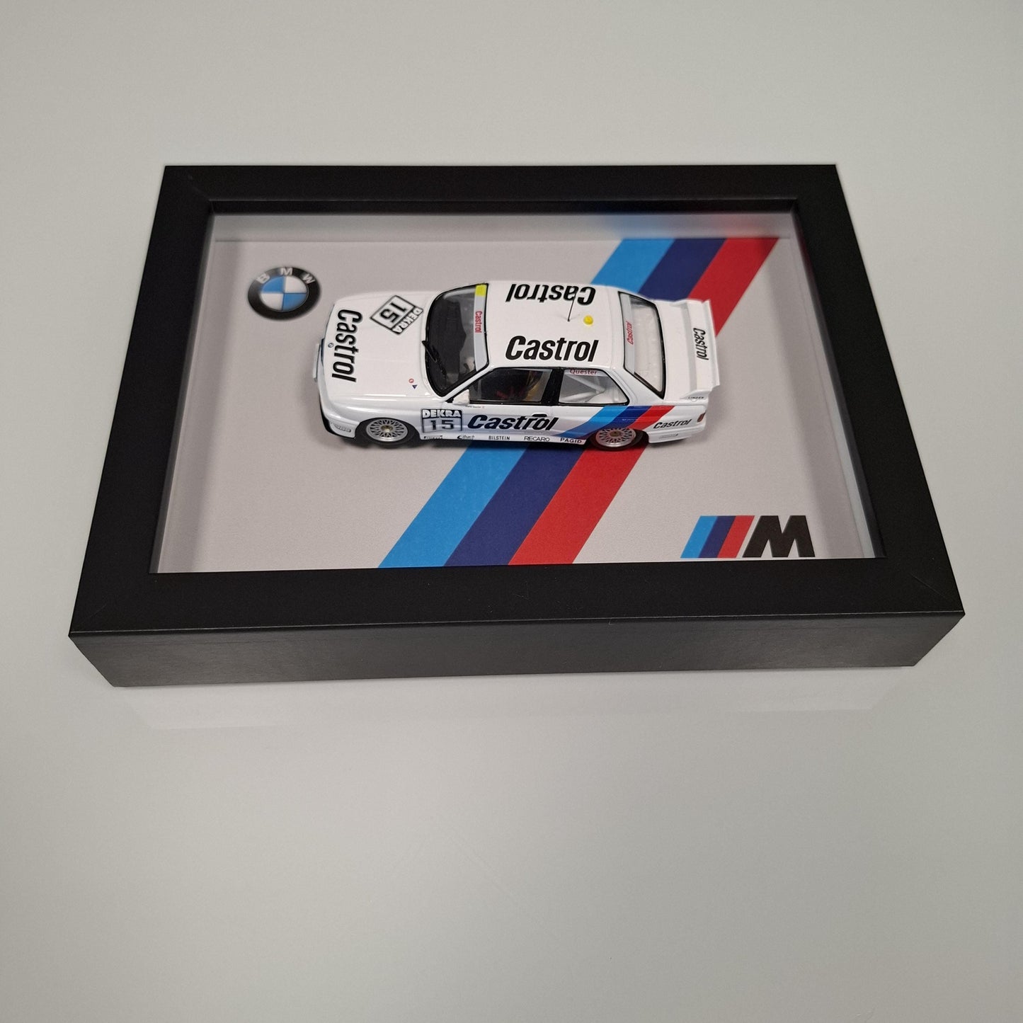 BMW M3 E30 Car Model Mounted on a Display Frame - Wall Art Gift