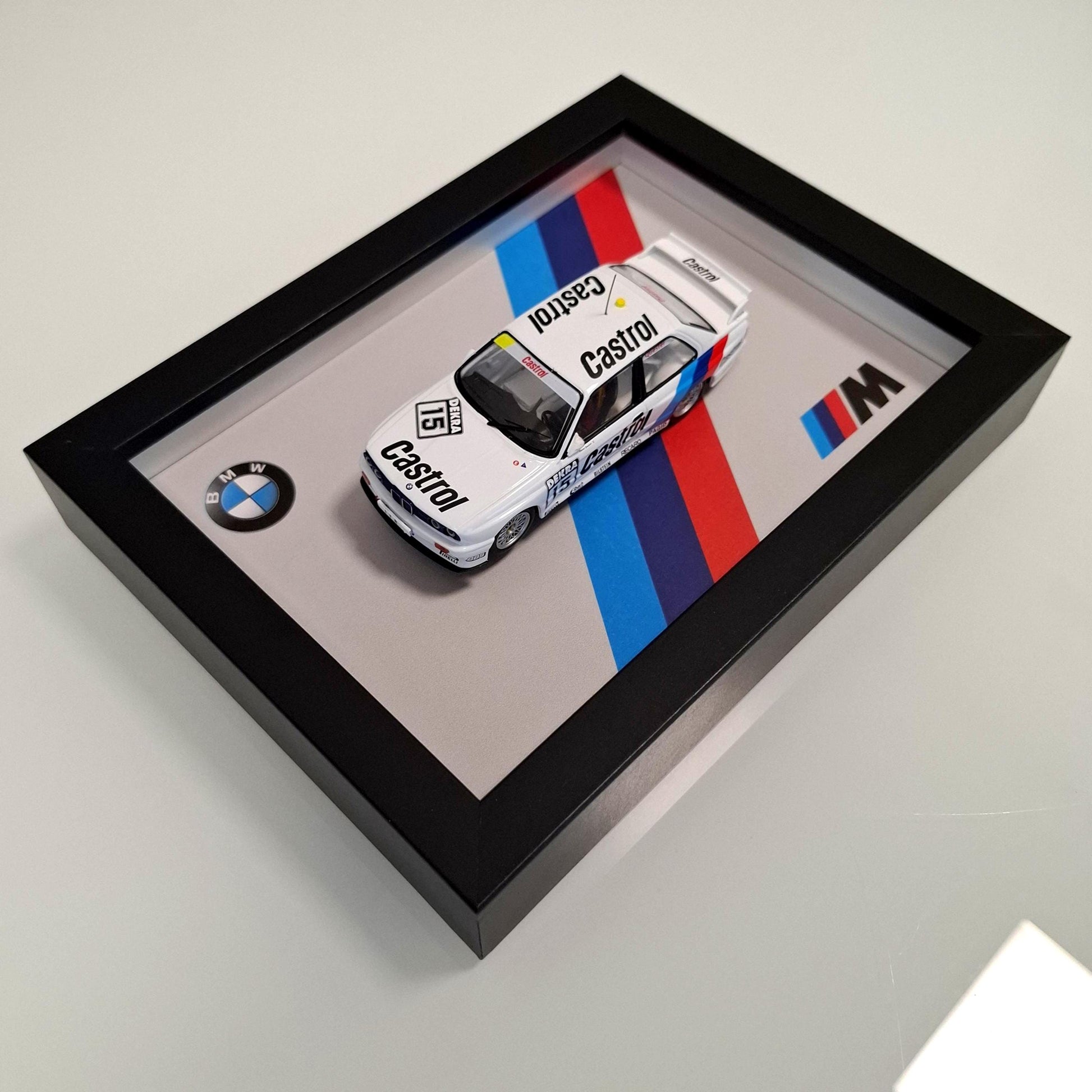 BMW M3 E30 Car Model Mounted on a Display Frame - Wall Art Gift