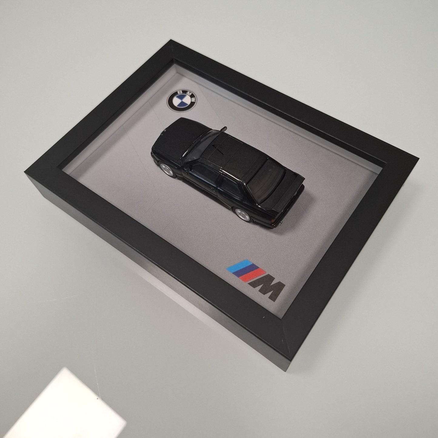 BMW M3 E30 Car Model Mounted on a Display Frame - Wall Art Gift