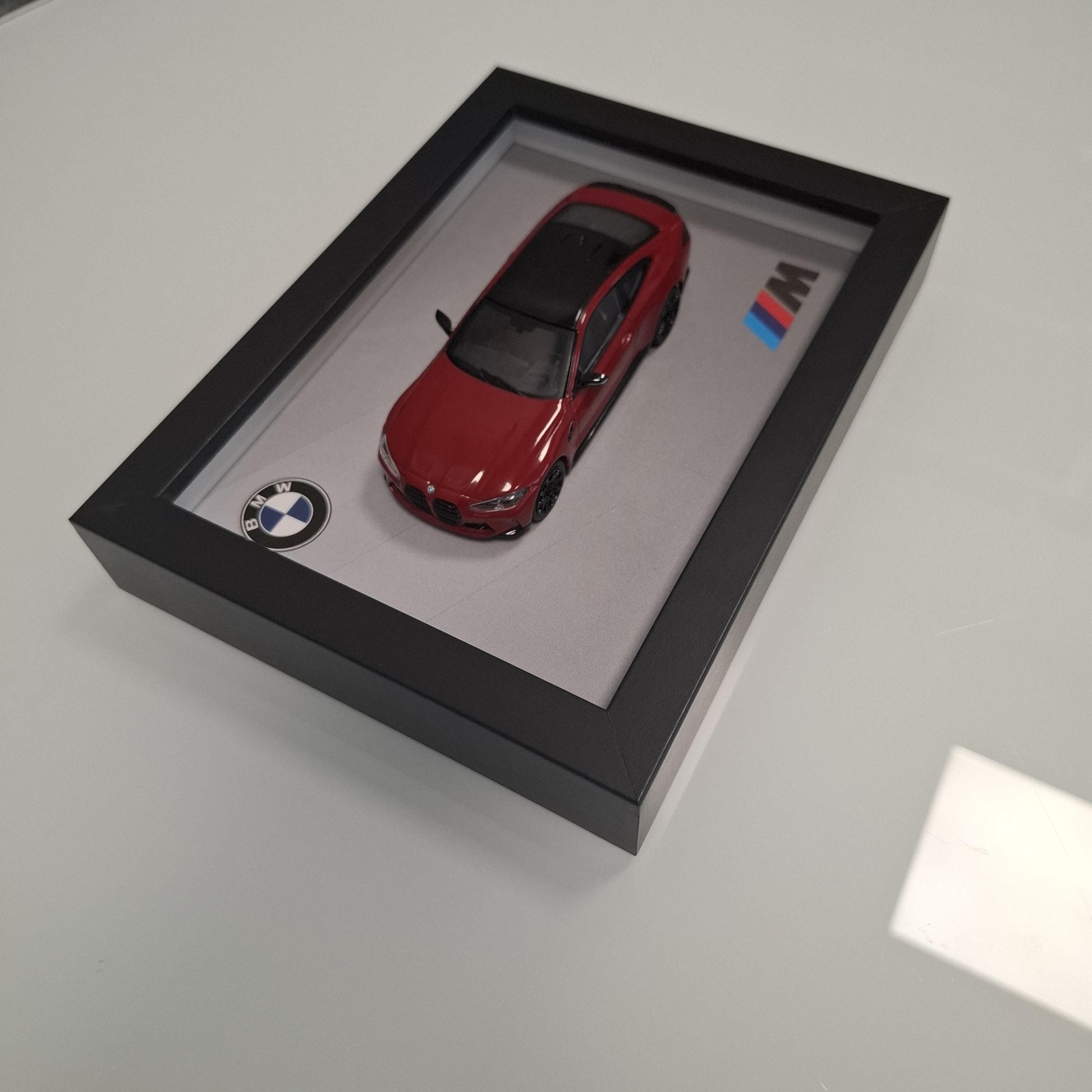 BMW M4 Car Model Mounted on a Display Frame - Wall Art Gift