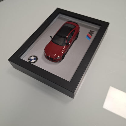 BMW M4 Car Model Mounted on a Display Frame - Wall Art Gift
