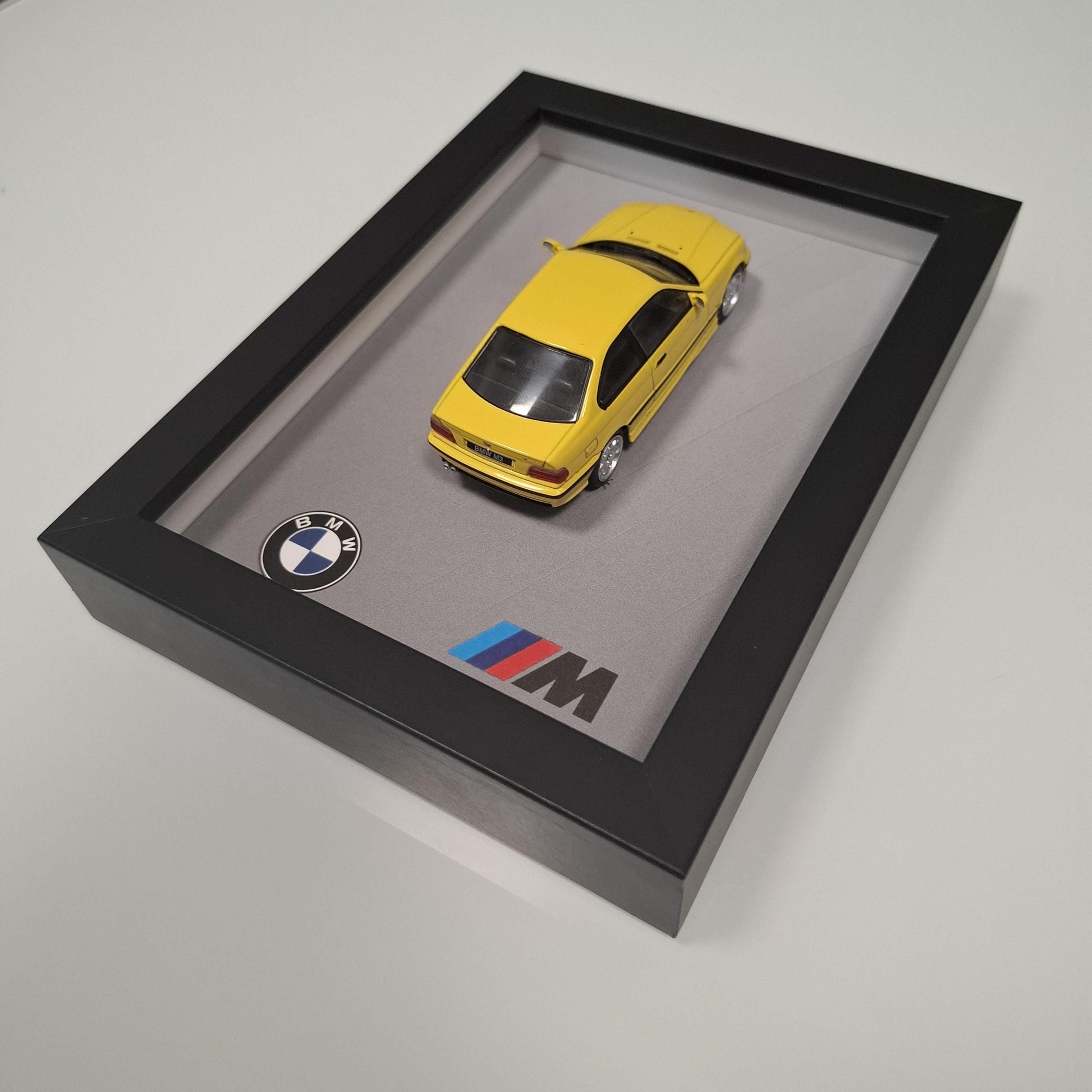 BMW M3 E36 Car Model Mounted on a Display Frame - Wall Art Gift
