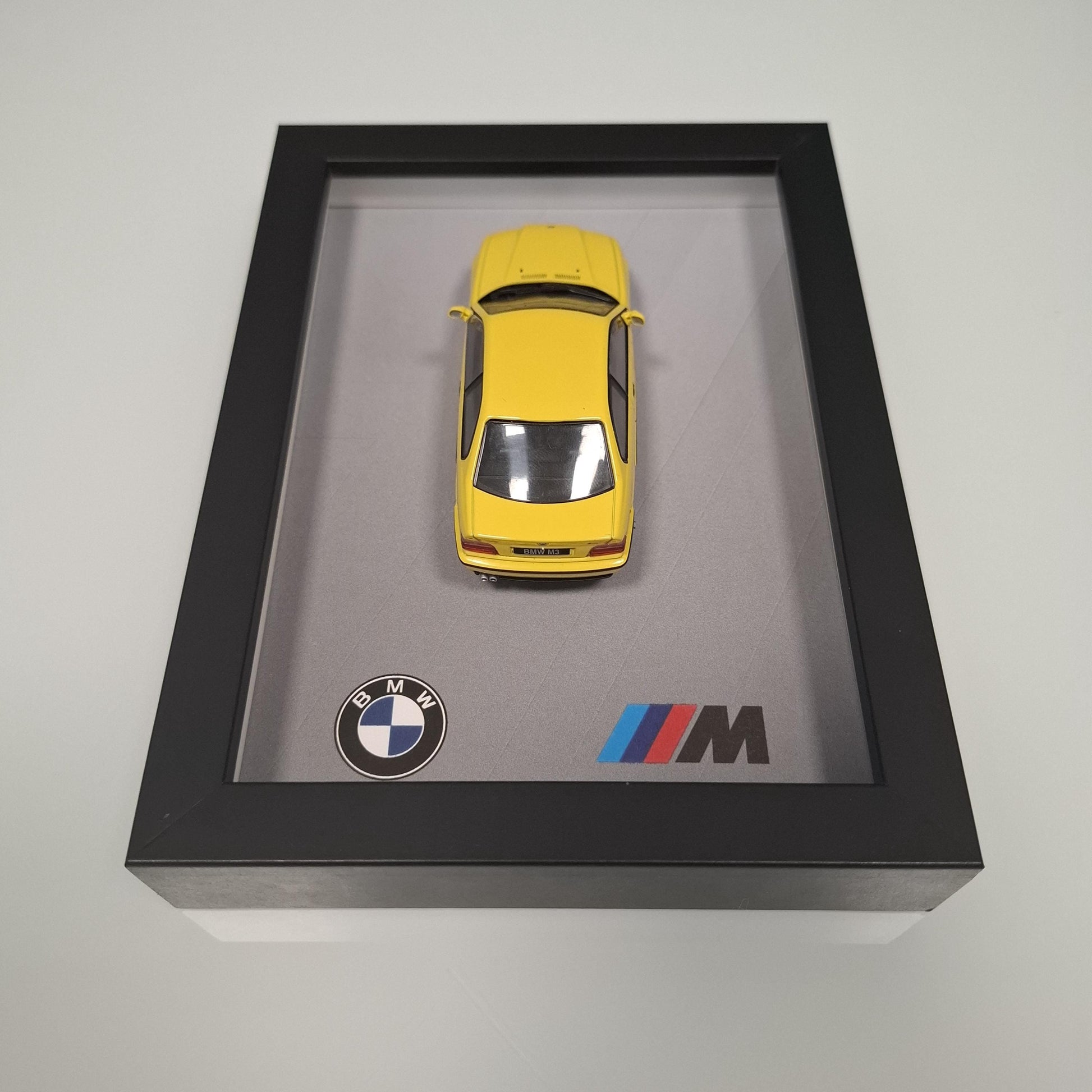 BMW M3 E36 Car Model Mounted on a Display Frame - Wall Art Gift