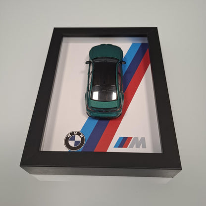 BMW M3 G80 Car Model Mounted on a Display Frame - Wall Art Gift