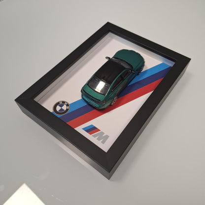 BMW M3 G80 Car Model Mounted on a Display Frame - Wall Art Gift