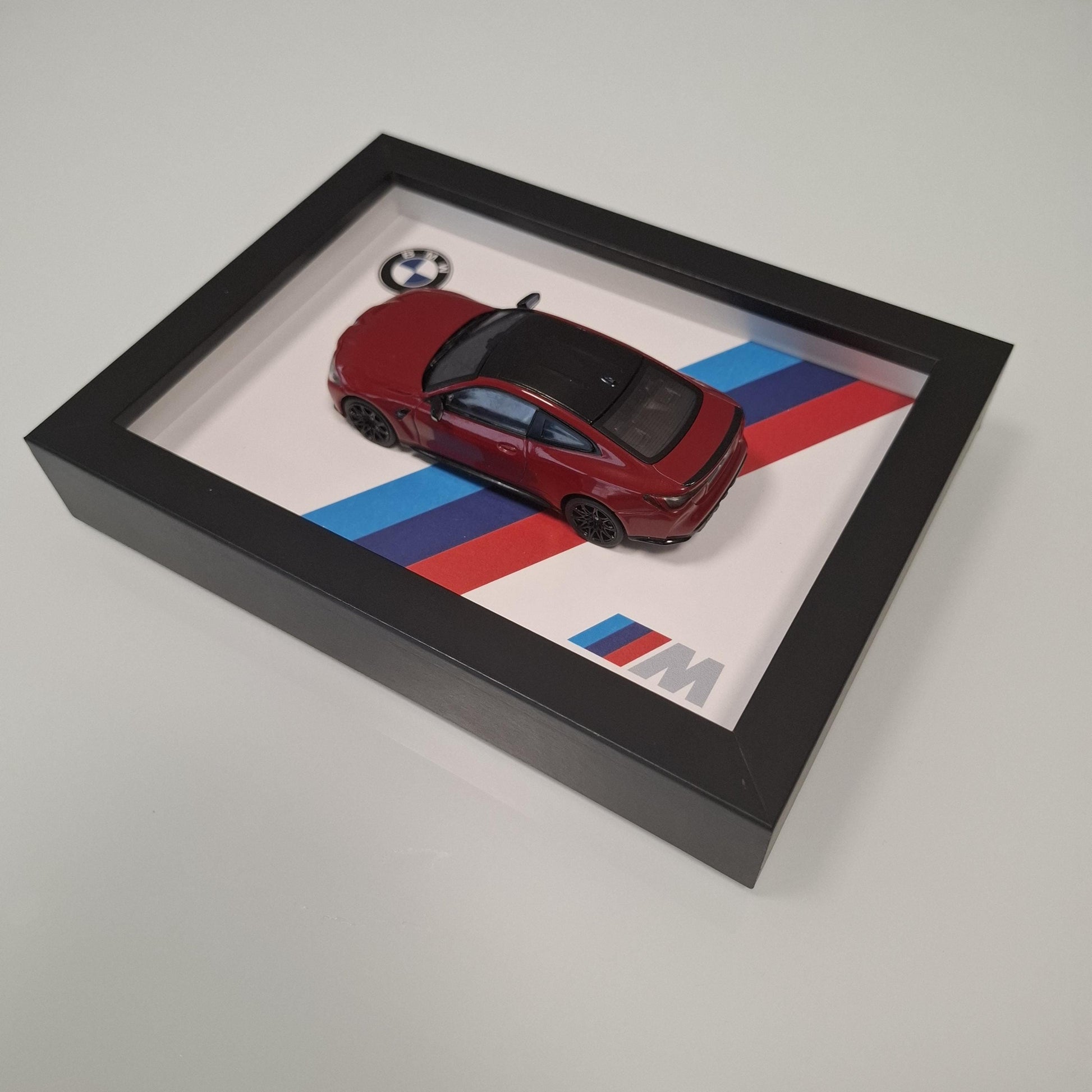 BMW M4 Car Model Mounted on a Display Frame - Wall Art Gift