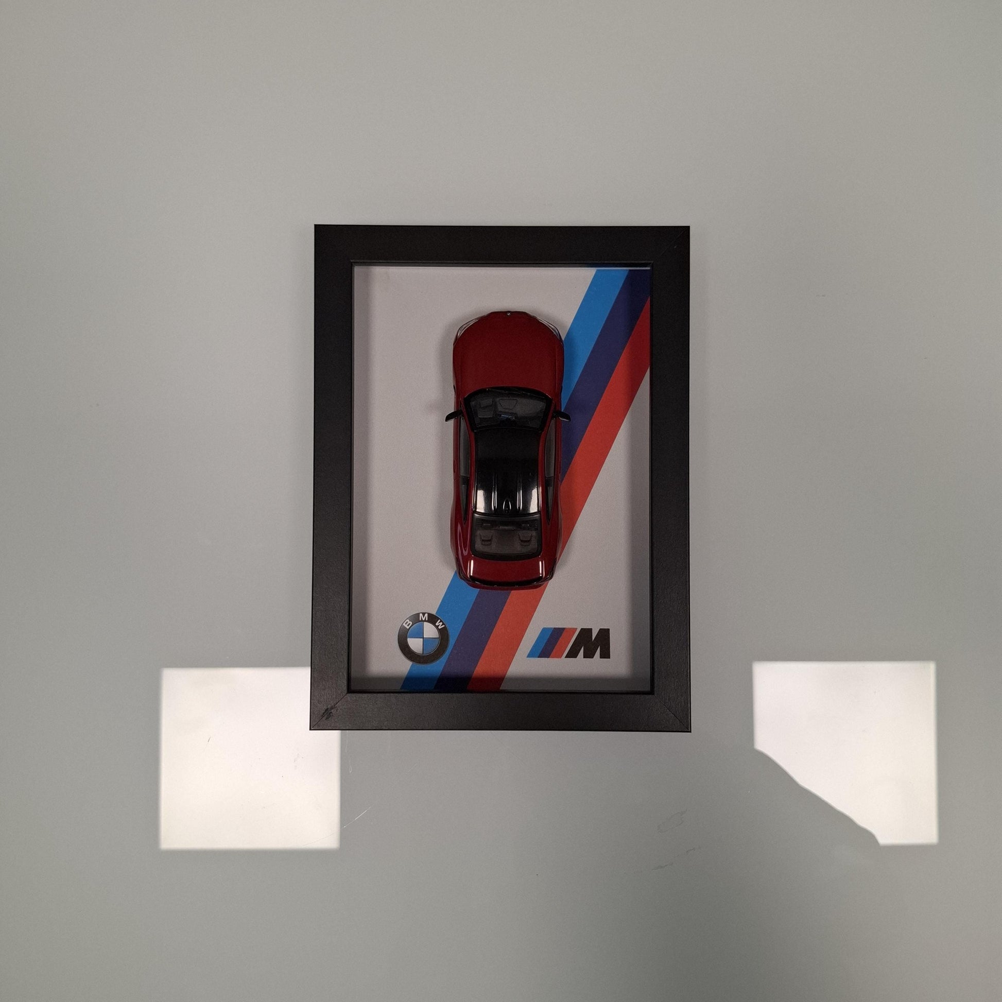 BMW M4 Car Model Mounted on a 1:43 Display Frame - Wall Art - BMW Gift for Car Enthusiasts - M Power Decor