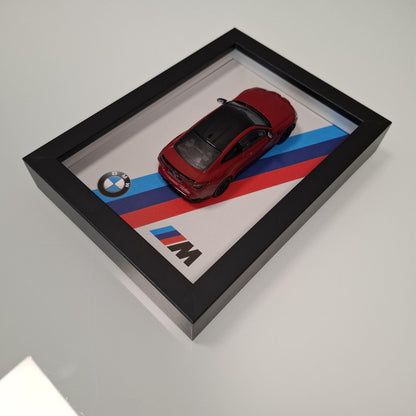 BMW M4 Car Model Mounted on a 1:43 Display Frame - Wall Art - BMW Gift for Car Enthusiasts - M Power Decor