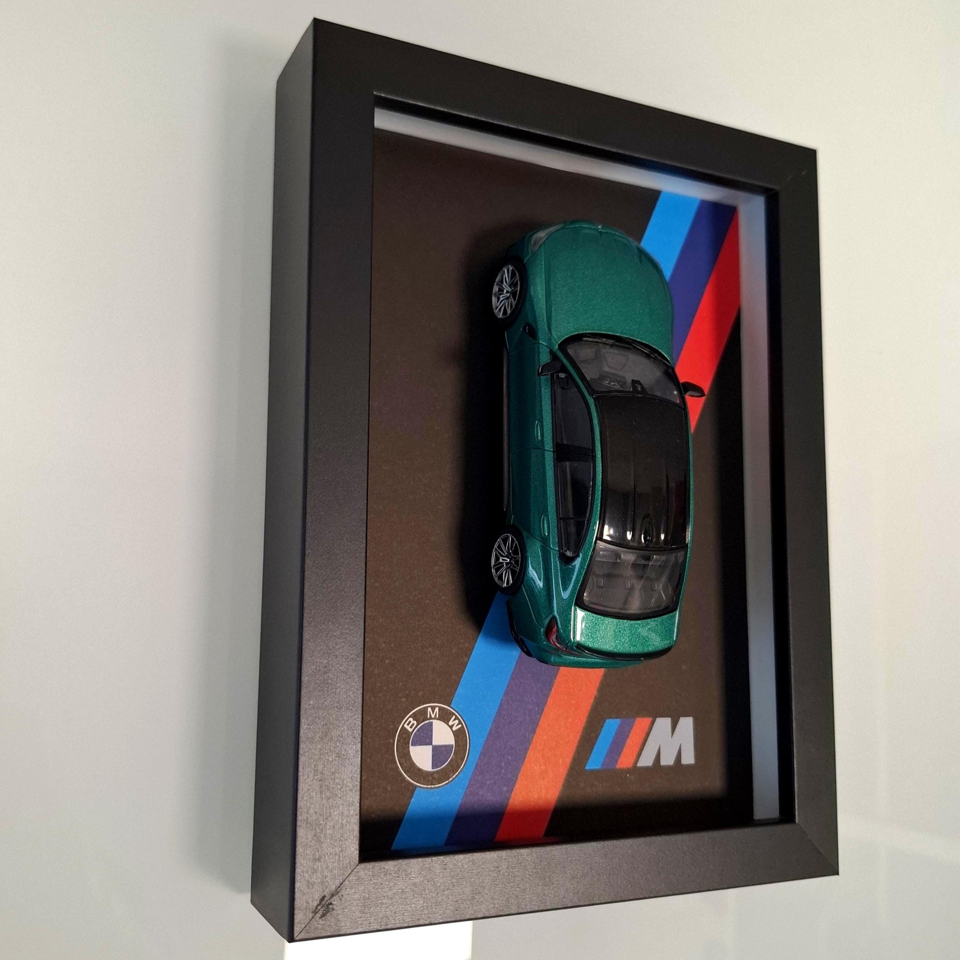BMW M3 G80 Car Model Mounted on a Display Frame - Wall Art Gift
