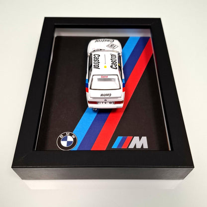 BMW M3 E30 Car Model Mounted on a Display Frame - Wall Art Gift