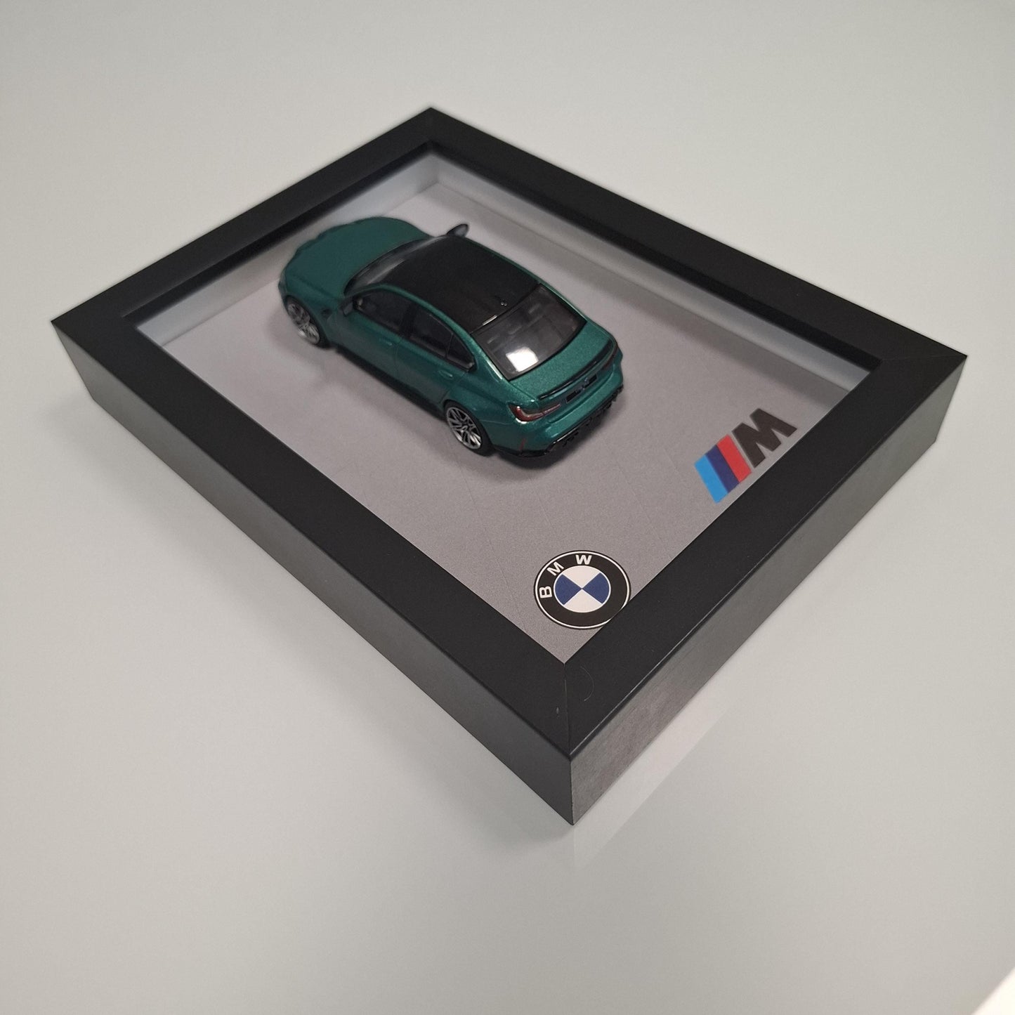 BMW M3 G80 Car Model Mounted on a Display Frame - Wall Art Gift