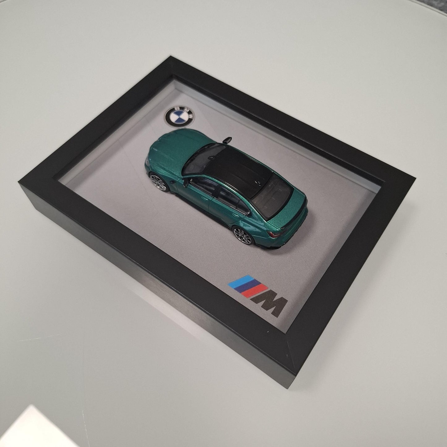 BMW M3 G80 Car Model Mounted on a Display Frame - Wall Art Gift