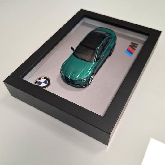 BMW M3 G80 Car Model Mounted on a Display Frame - Wall Art Gift