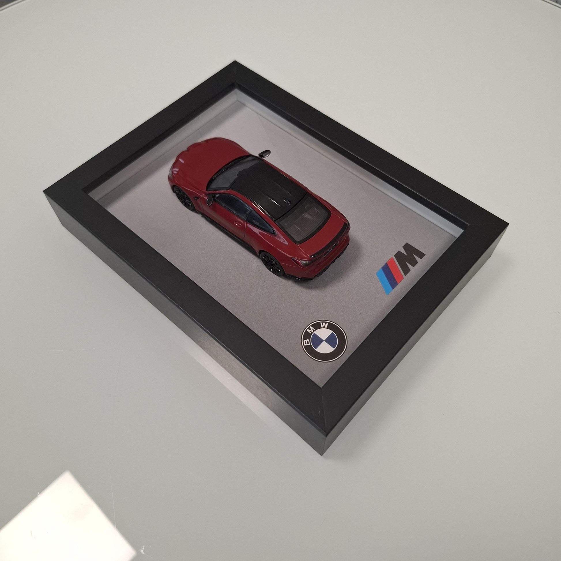 BMW M4 Car Model Mounted on a Display Frame - Wall Art Gift
