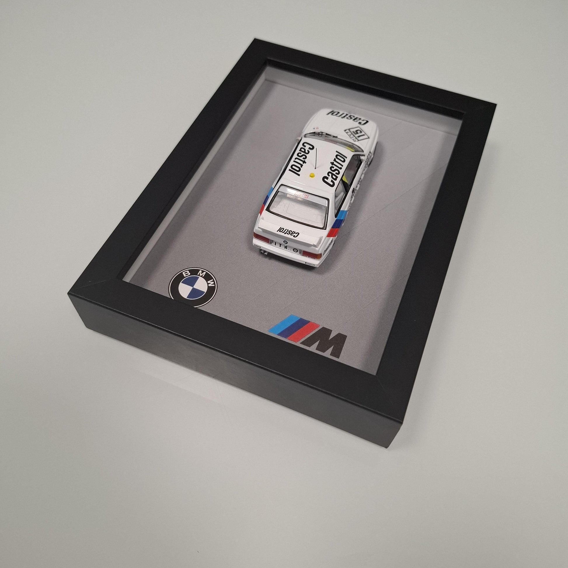 BMW M3 E30 Car Model Mounted on a Display Frame - Wall Art Gift