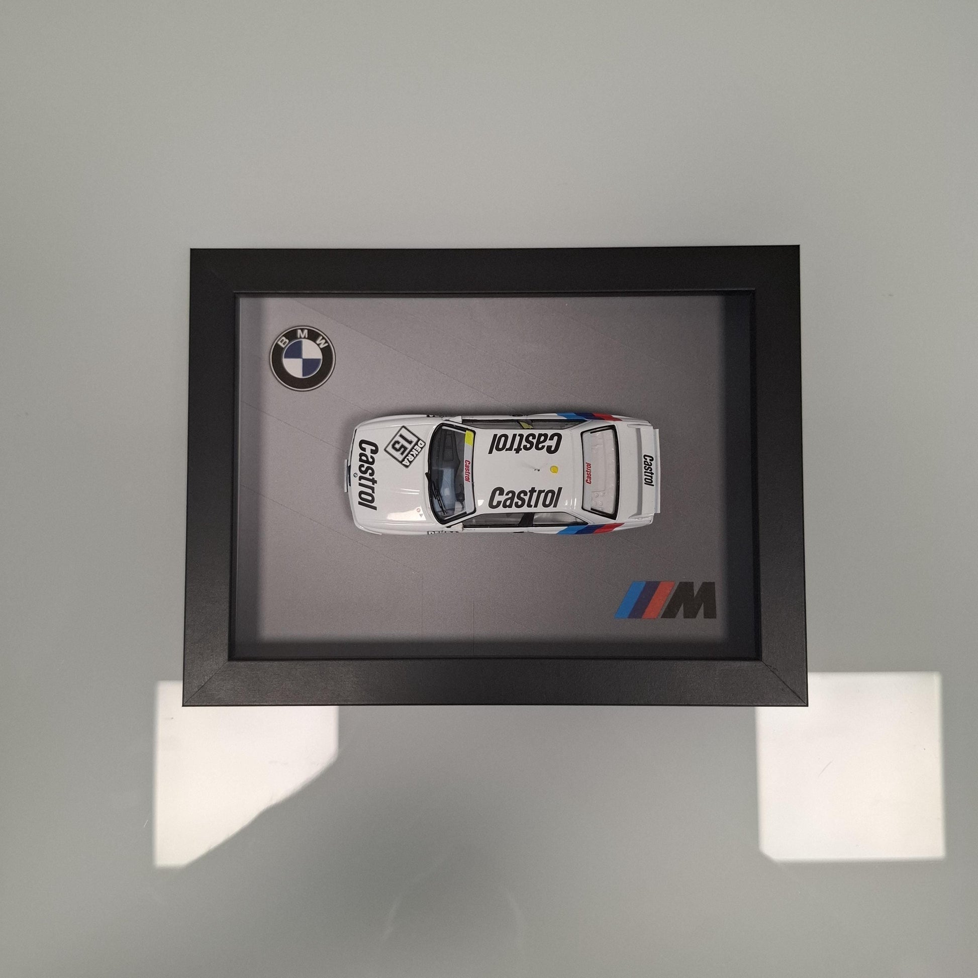 BMW M3 E30 Car Model Mounted on a Display Frame - Wall Art Gift