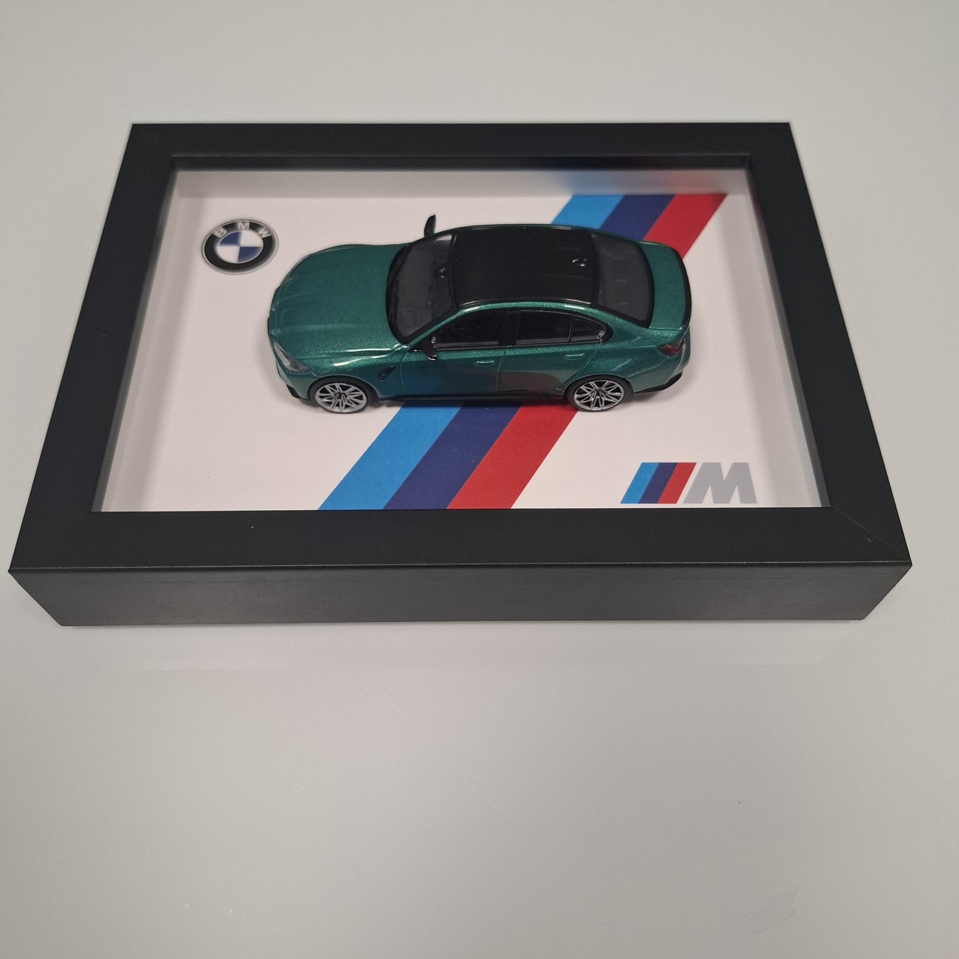 BMW M3 G80 Car Model Mounted on a Display Frame - Wall Art Gift