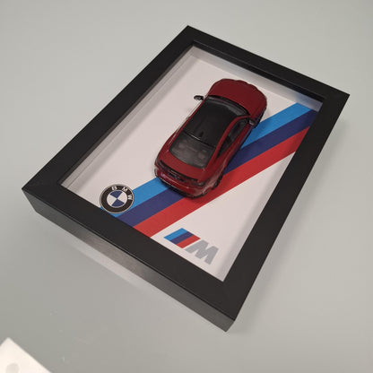 BMW M4 Car Model Mounted on a Display Frame - Wall Art Gift