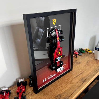 Lewis Hamilton F1 Wall Art | Formula 1 3D Framed Artwork | Ferrari Racing Decor Gift - 40x50 cm