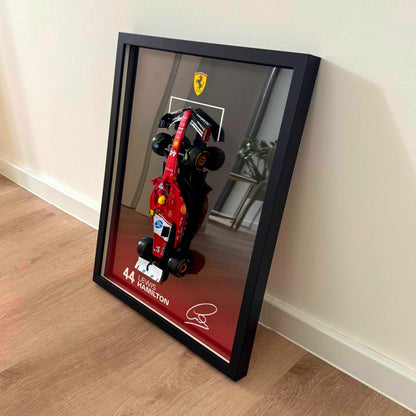 Lewis Hamilton F1 Wall Art | Formula 1 3D Framed Artwork | Ferrari Racing Decor Gift - 40x50 cm