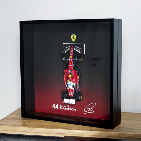 Lewis Hamilton F1 Wall Art | Formula 1 3D Framed Artwork | Ferrari Racing Decor Gift - Deep Frame - 50x50x12 cm