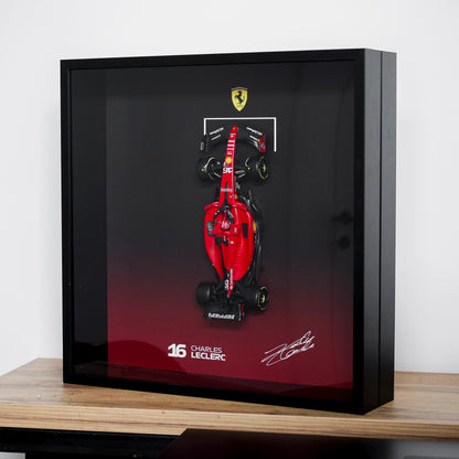 Charles Leclerc F1 - Ferrari - 3D Framed Artwork (XL) – 1:18 Car Model - 50x50x12 cm