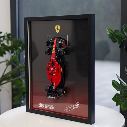 Charles Leclerc F1 - Ferrari - 3D Framed Artwork (XL) – 1:18 Car Model - 40x50cm