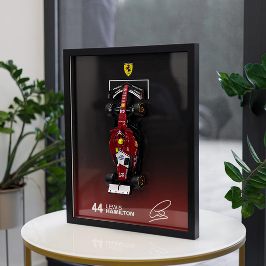 Lewis Hamilton F1 Wall Art | Formula 1 3D Framed Artwork | Ferrari Racing Decor Gift - 40x50 cm
