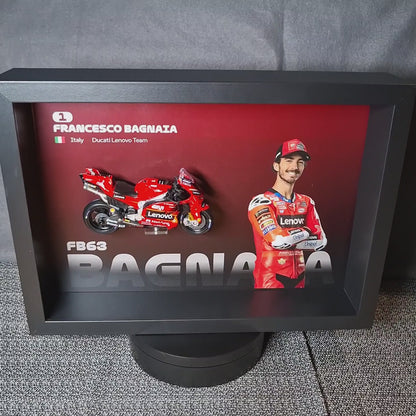 Francesco Bagnaia Moto Circuit 3D Framed Art