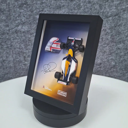 Nigel Mansell F1 Frame with Canon Wlliams Team 1:43 Scale Car, 3D Helmet and Signature