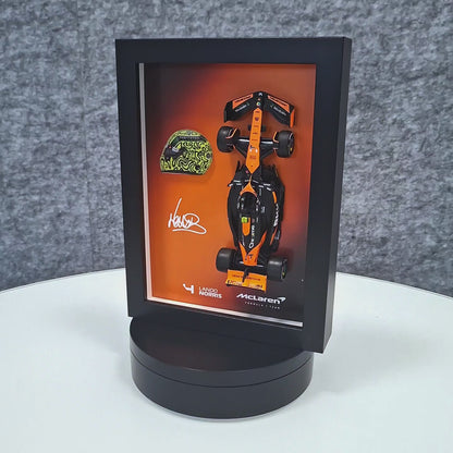 Lando Norris F1 Frame with McLaren 1:43 Scale Car, 3D Helmet and Signature